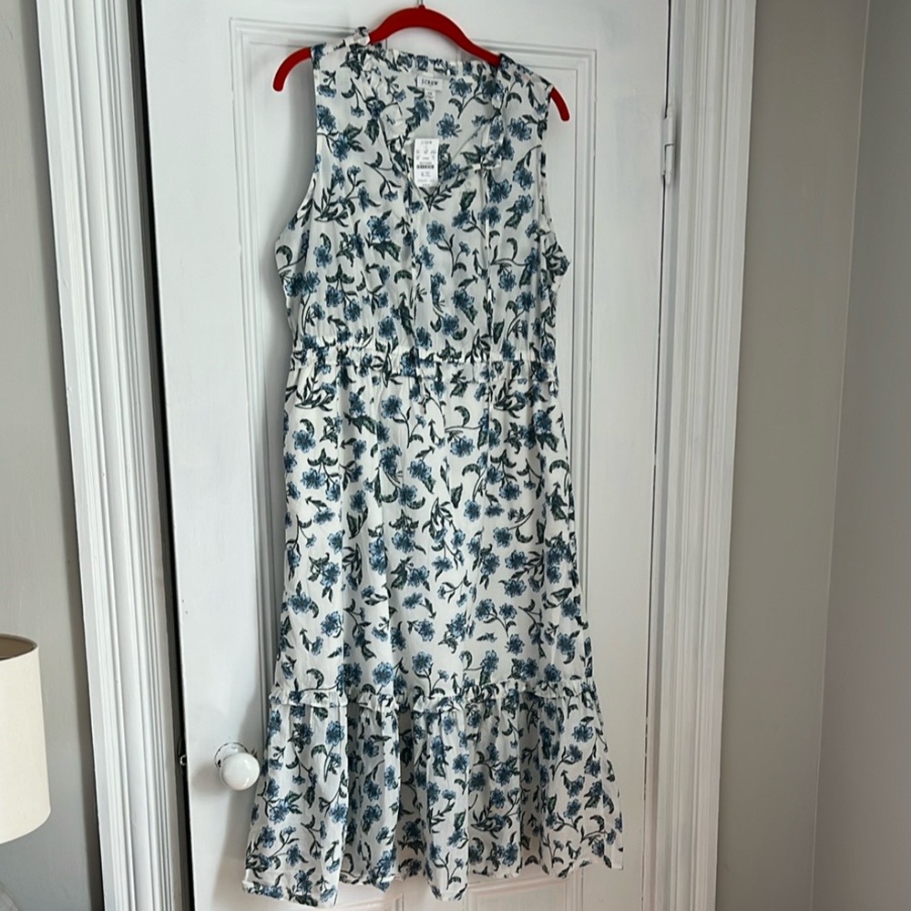 J. Crew factory Blue Floral V-Neck Summer Dress